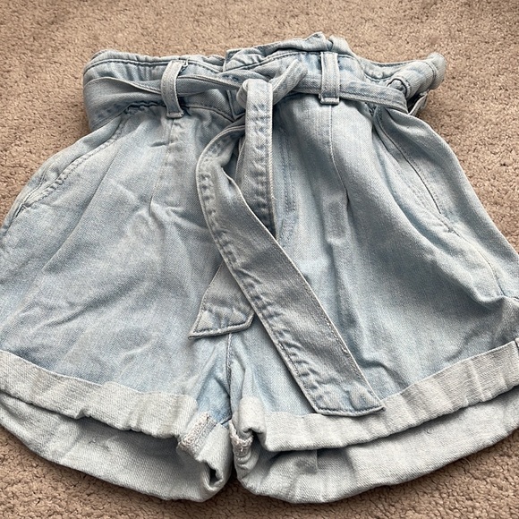 Express High Waisted Jean Shorts with Tie - Picture 4 of 5